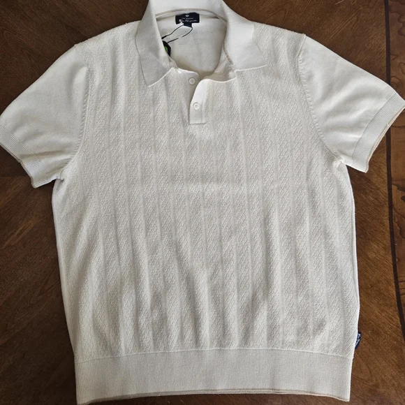 NWT-BEN SHERMAN Off-White Polo Shirt. Size M - Picture 2 of 11